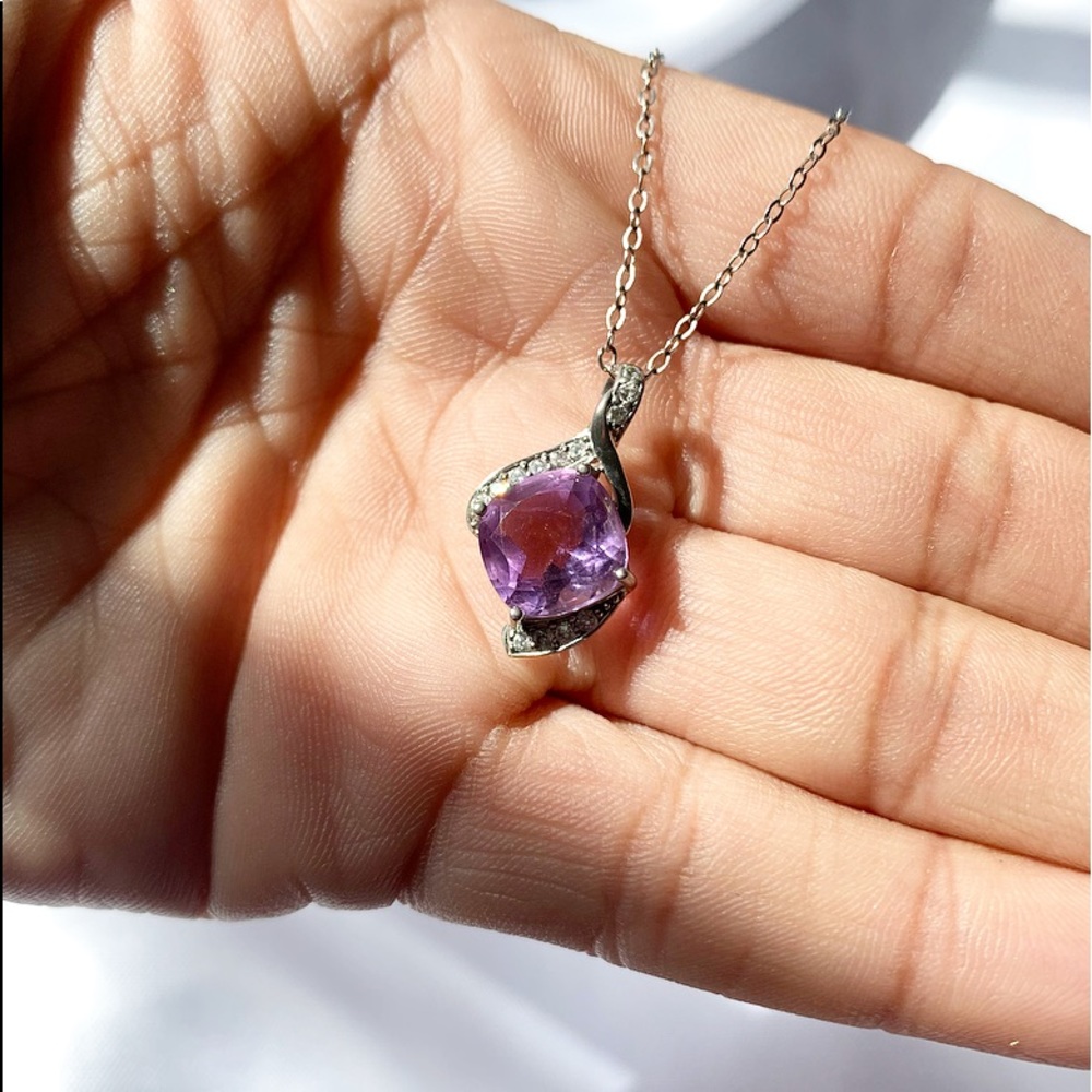 925 Amethyst Pendant Necklace
